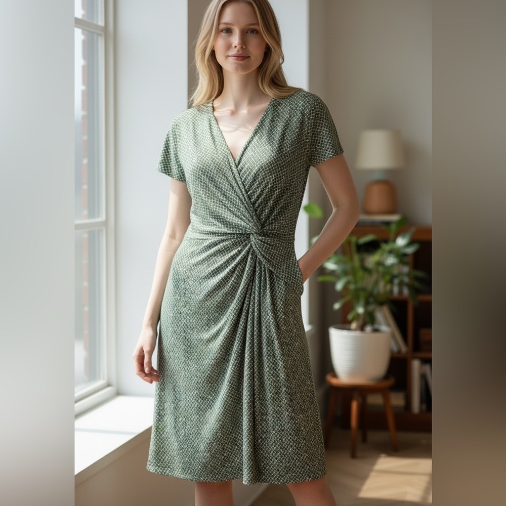 Tommy Bahama Sage Green Midi Dress - Casual - Date Night - Size M